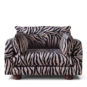 Sofá Moderno con Estampado <span class=keywords><strong>de</strong></span> Cebra, Tapizado y Cómodo para Sala <span class=keywords><strong>de</strong></span> Estar, con Patas <span class=keywords><strong>de</strong></span> Madera Maciza - Product Image 6