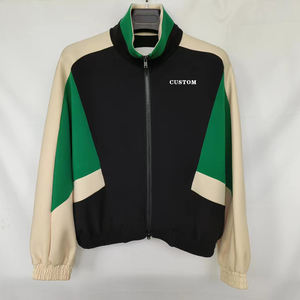 Veste <span class=keywords><strong>coupe</strong></span>-<span class=keywords><strong>vent</strong></span> tissée respirante personnalisée pour <span class=keywords><strong>femme</strong></span>, style universitaire, avec panneau matelassé néon tricolore sur le devant, écologique - Product Image 2