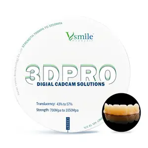 Vsmile diş laboratuvarı protez diş malzemeleri ham zirkonya disk malzemeleri Sht/ht/st/3d Pro 98 95 92 zirkonya diş bloğu