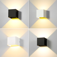 Lampes murales LED 7W, blanc froid, blanc chaud, étanches, pour l'extérieur et l'intérieur, style nordique moderne, carrées, pour couloirs et jardins intérieurs
