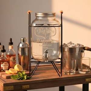 Caraffa in Vetro con Rubinetto e Valvola di Sfiato, Contenitore per Bevande Estive in Stile Nordico, per KTV, Buffet, Ristoranti e Uso Domestico - Product Image 4