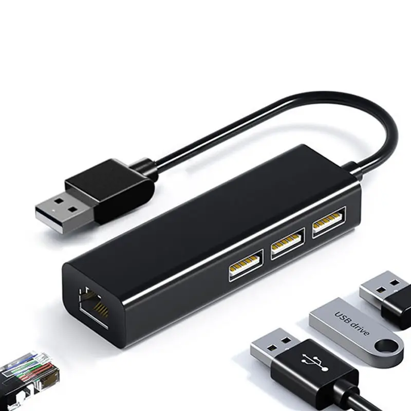 Porta de transferência RJ45 tipo C conversor de cartão de rede USB USB 2.0HUB cabo de rede, rede sem unidade de 100 megabits