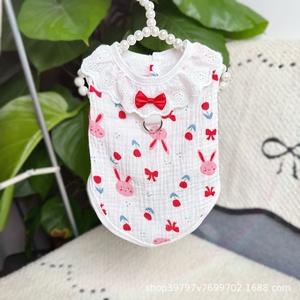 Ropa para Mascotas, Chaleco con Ribete <span class=keywords><strong>de</strong></span> Encaje, Estilo Casual Japonés y Coreano, Primavera-Verano, para Gatos, Bichón Frisé y Perros, Venta al Por Mayor - Product Image 6