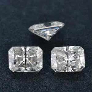 Loose Moissanite Radiant Cut Rectangle D Color White Synthetic Gemstone For Jewelry Making - Product Image 1