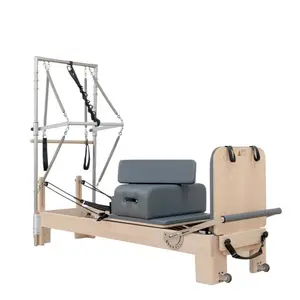 Oak Wood Folding Machine Exercise Trapeze Springs Infinity Yoga Pilates Equipment Pilates Reformer Tower