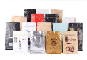 Custom Printed Quad Seal <strong>Square</strong> Coffee <strong>Beans</strong> Packaging Pouch Flat Block Box Bottom <strong>Bags</strong> With Air Valve - Product Image 6