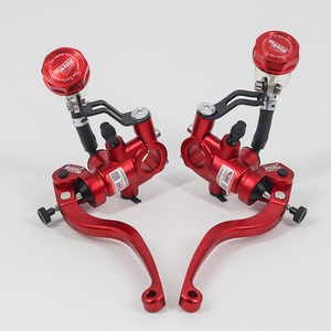 Palancas de freno para motocicleta Mokila, tipo de empuje directo, color rojo, para bicicletas eléctricas y motocicletas, modelo 02LR - Product Image 1