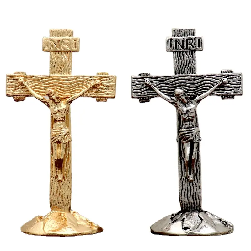 Décoration catholique de jésus avec icône de jésus, 1 pièce, décoration de bureau, cercle en bois, bijoux artisanaux en métal