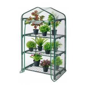 Mini invernadero de 3 niveles para plantas 69x49x125 cm, estructura de acero con cubierta de PVC, para uso en balcón o jardín. - Product Image 1