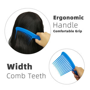 Commercio all'ingrosso della fabbrica pettine a pettine a denti larghi in plastica pettine piatto per denti Corse spazzola per capelli - Product Image 4