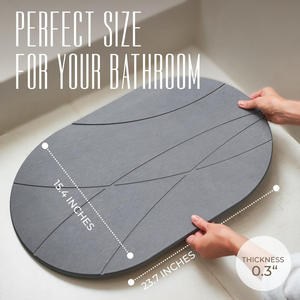 עיצוב מינימליסטי אבן אמבט מחצלת סגלגל חרוט רצפת שטיח סופג ייבוש אמבטיה דוורמטה - Product Image 2