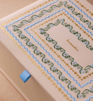 Boîte à bijoux vide de luxe avec fermeture magnétique, lettres brodées, boîte à souvenirs, emballage en carton, grande boîte de rangement pour voyage