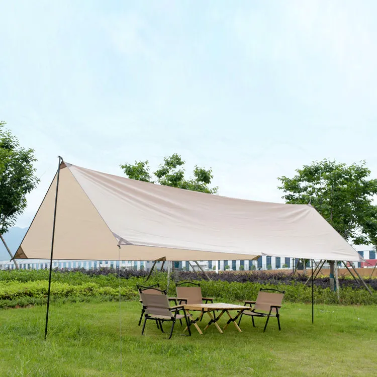 Lightweight Camping Tarp ultralight with Poles Waterproof Tarp Tent Hammock Rain Fly Shelter for Outdoor Survival