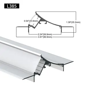 Tavan ışık çubuğu şeritler için 96.9*35.3MM Alu konut ekstrüzyon kanal PC PMMA kapak alçıpan alçı alçı alüminyum profilde