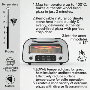Horno Eléctrico de Convección Italiano de Acero Inoxidable de Gran Capacidad y 1800W, el Más Vendido, para Hornear <span class=keywords><strong>Pizza</strong></span> y Asar - Product Image 3