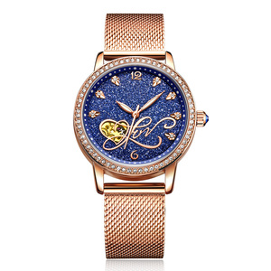 OEM ODM diamant cuir montre femmes mouvement automatique qualité montre pour femme clair de lune dame montres femmes poignet - Product Image 4