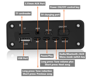 FYX MP3 amplificador de audio placa decodificadora BT 5,0 unidad flash USB sin pérdidas tarjeta TF reproductor AUX caja de audio DIY 5V AMPLIFICADOR DE POTENCIA DE AUDIO - Product Image 4