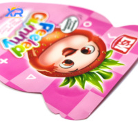 Op maat gemaakte holografische gestanste fruitvormige hitteverzegelde plastic snoepverpakking van Mylar, snackverpakking voor snoep
