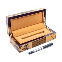 Laser avec ensemble de dessin pour enfants, boîte à crayons en bois à couvercle coulissant en bois souple