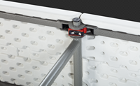 Banc d'extérieur moderne Dongsu en plastique avec structure en acier inoxydable, table demi-banc pliable de 6 pieds