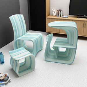 Meubles imprimés en 3D personnalisés |   Grande table et chaises créatives d'extérieur |   Prototypage rapide SLA/SLS avec impression 3D plastique - Product Image 5