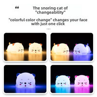 Veilleuse LED tactile rechargeable en silicone minimaliste Kawaii Chat pour chambre d'enfant, décoration mignonne de chaton