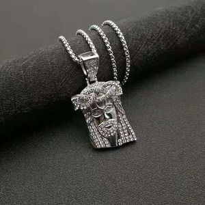 J'aime Jésus tête 18 carats or Jésus pièce croix mot chrétien orthodoxe Crucifix Jésus collier pendentif - Product Image 3