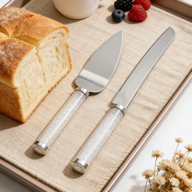 Light Luxury Crystal Handle Cake Knife