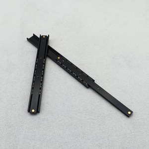 Aluminum Alloy <b>Slide</b> Rail 24 In Full Extension For Furniture <b>Drawers</b> Black Minimalist Design - Product Image 2