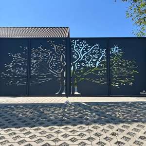 Paneles de cerca de acero galvanizado/aleación de aluminio cortados por láser, barandillas para balcones y privacidad exterior. - Product Image 2