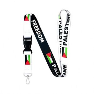 Manufacturer Promotional Bulk Printed Sublimation Logo Custom Palestine <b>Lanyard</b> With Set Item - Product Image 5