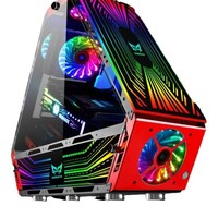 E-Sports Hôtel Internet Café Double Face En Verre Trempé Côté Transparent De Forme Spéciale ATX Châssis Ordinateur De Bureau 9 Stock