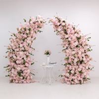 Arche de fleurs artificielles personnalisable, nouveau style, vente directe usine, toile de fond de mariage, arche florale