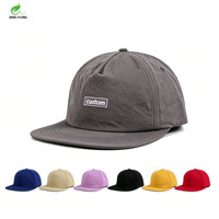 Wins Flying Unstructured Quick Dry Lichtgewicht Ademend Vijf-paneels Pet 256 Style Zachte Nylon Snapback Cap Korte Platte Top Pet