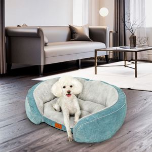 Muestras gratuitas de cama redonda de lujo grande a prueba de masticación personalizada para perro, sofá mullido de tela antideslizante, cama para mascotas, colchón Jumbo para perro grande - Product Image 6