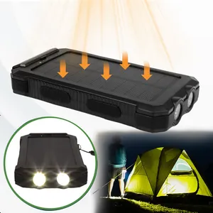 20000mAh Impermeável Multifuncional Dual USB Portas Carregador Solar Compass LED Light Power bank