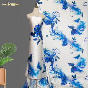 100% natürlicher Seidensatin-Stoff Charme use Blumen druck Luxus Traditional Heavy Real by the Meter für Kimono - Product Image 1