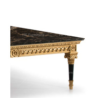 Table basse carrée avec table basse en marbre faite à la main mobilier de luxe de décoration de style royal