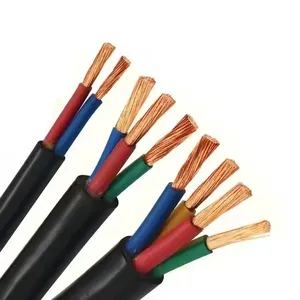 Hot Selling Multi-Core 0.75mm 1.5mm 2.5mm 4mm Pvc Wire Cable Electric Wire 2 3 4 5 6 Core Flexible Rvv Cable