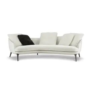 Sofá de diseño italiano personalizado, muebles para el hogar y la sala de estar, juego de sofás de madera de cuero