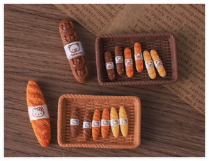 Miniature Realistiche in Resina di Cibo, Articoli Alimentari Cartoon per Tè del Mattino, Baguette Dolce da Ristorante, Cabochon Flatback per Fai da Te - Product Image 5