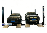 Lève-voiture compact à quatre poteaux à double entraînement hydraulique, capacité de charge 4000 kg, construction en acier, certifié CE pour ateliers automobiles