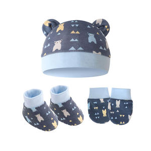 2023 nouveau commerce extérieur Beanie bébé oreille chapeau dessin animé nouveau-né casquette infantile Beanie gants et couvre-pieds 3 pièces ensemble - Product Image 5