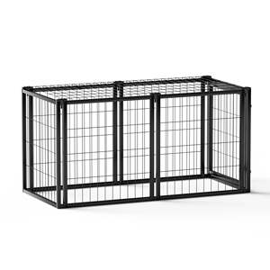 Jaula para perros con patrón sólido, de 47.2 pulgadas, de alambre de acero negro, para perros pequeños y medianos, gatos, uso en interiores, rectangular, con recubrimiento en polvo. - Product Image 1