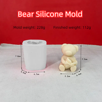 Ours en peluche 3D fait à la main bougie silicone moule bricolage aromathérapie moule en plâtre ours dessin animé moule en résine