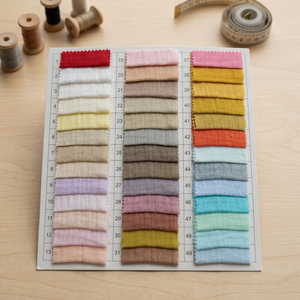 Tissu extérieur 100 % coton double gaze extensible uni tissé pour filles et garçons 53/54 pouces lavé - Product Image 3