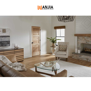 Design semplice in legno massello divisorio porta porta a battente MDF porta interna in legno per camere - Product Image 1