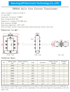Transformador de Corriente de Núcleo Dividido NJXSE YDP58 250/5A 300/5A 400/5A 500/5A, Transformador de Corriente 250A 300A 400A 500A CT de Núcleo Dividido - Product Image 5