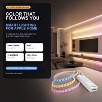Bande LED intelligente RGB CCT avec driver H1, compatible Apple Home, HomeKit, Zigbee, Thread, Matter, 24V, Ra97, 1800K-12000K, 10M, contrôle par application, éclairage