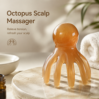1PC Peigne de massage en silicone en forme de tête de pieuvre pour la thérapie du cuir chevelu, gratte-tête pour la relaxation des méridiens, outil portable anti-stress